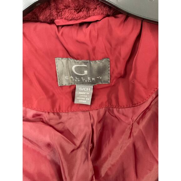 Nordstrom Women's Gallery Hooded Quilted Merlot Jacket Removable Fur Hood Sz S - Picture 7 of 11